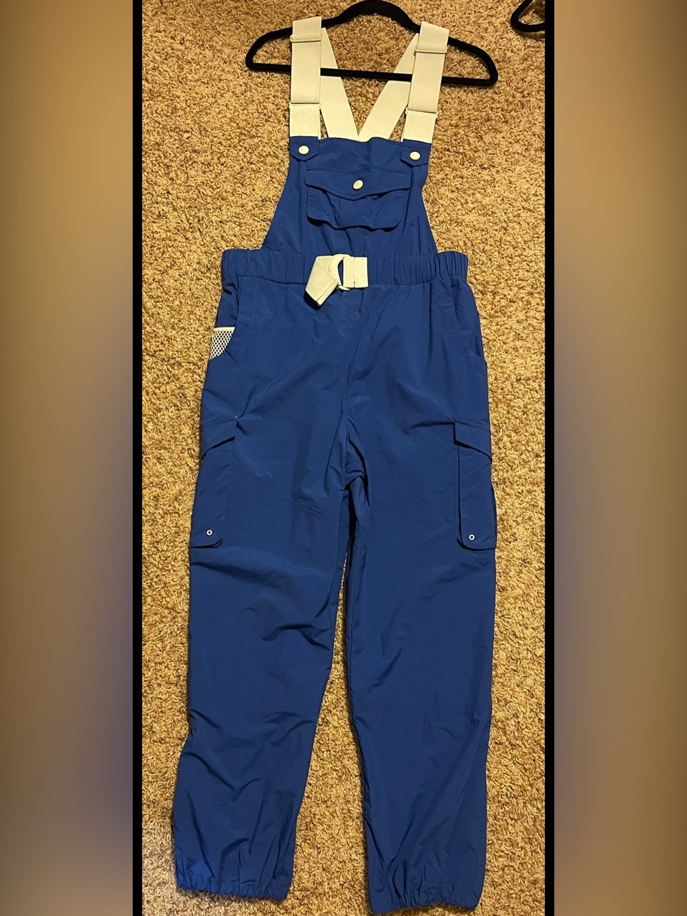 $168 MSRP Free People Movement Blue Morning Meadow/ Utility Cargo Overalls - Picture 4 of 4